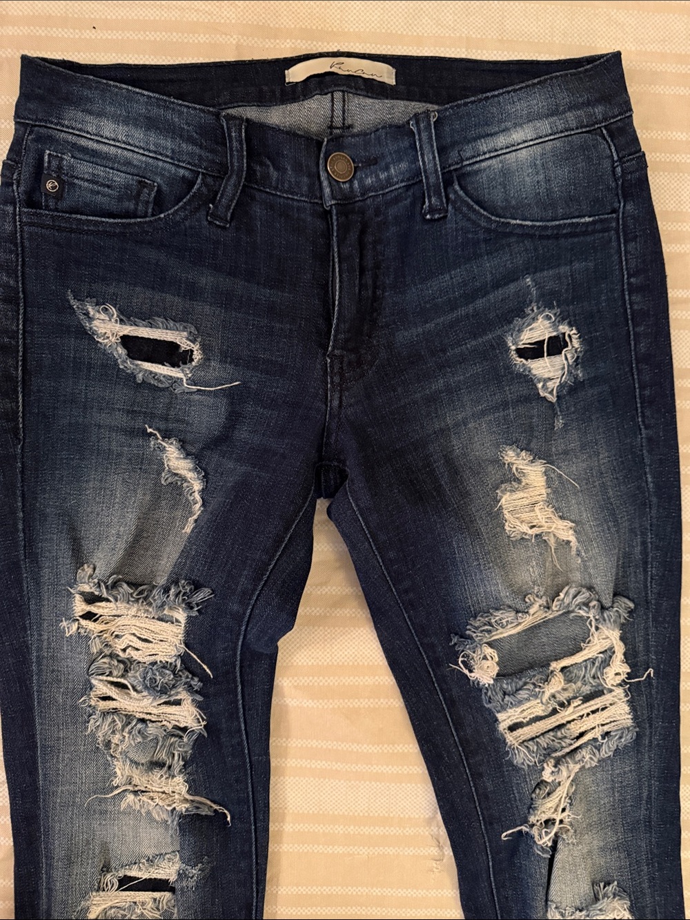 KanCan Dark Blue Distressed Skinny Jeans
